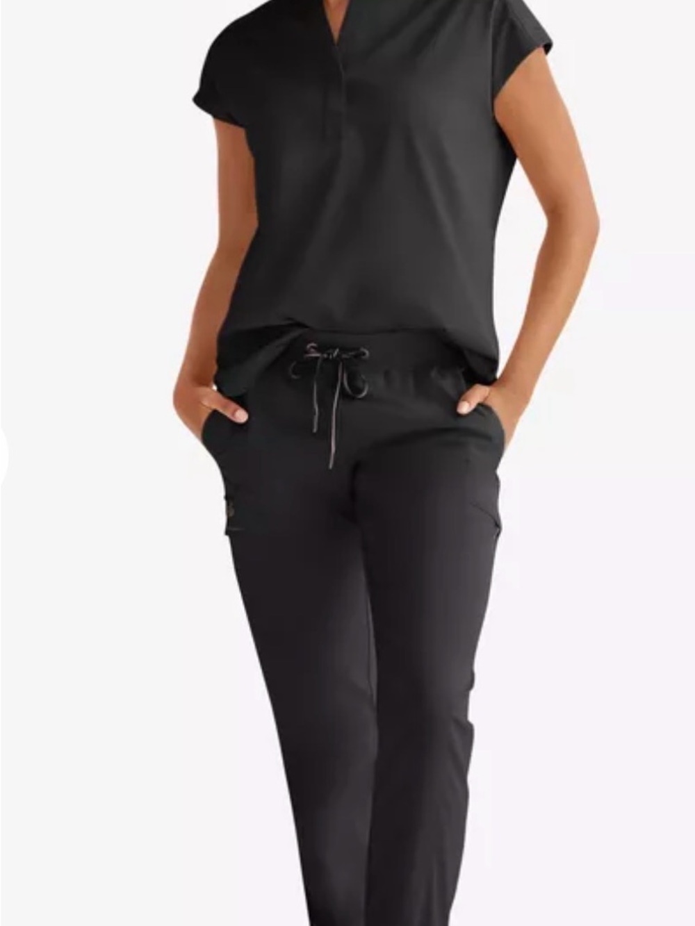 healing hands black scrub set medium